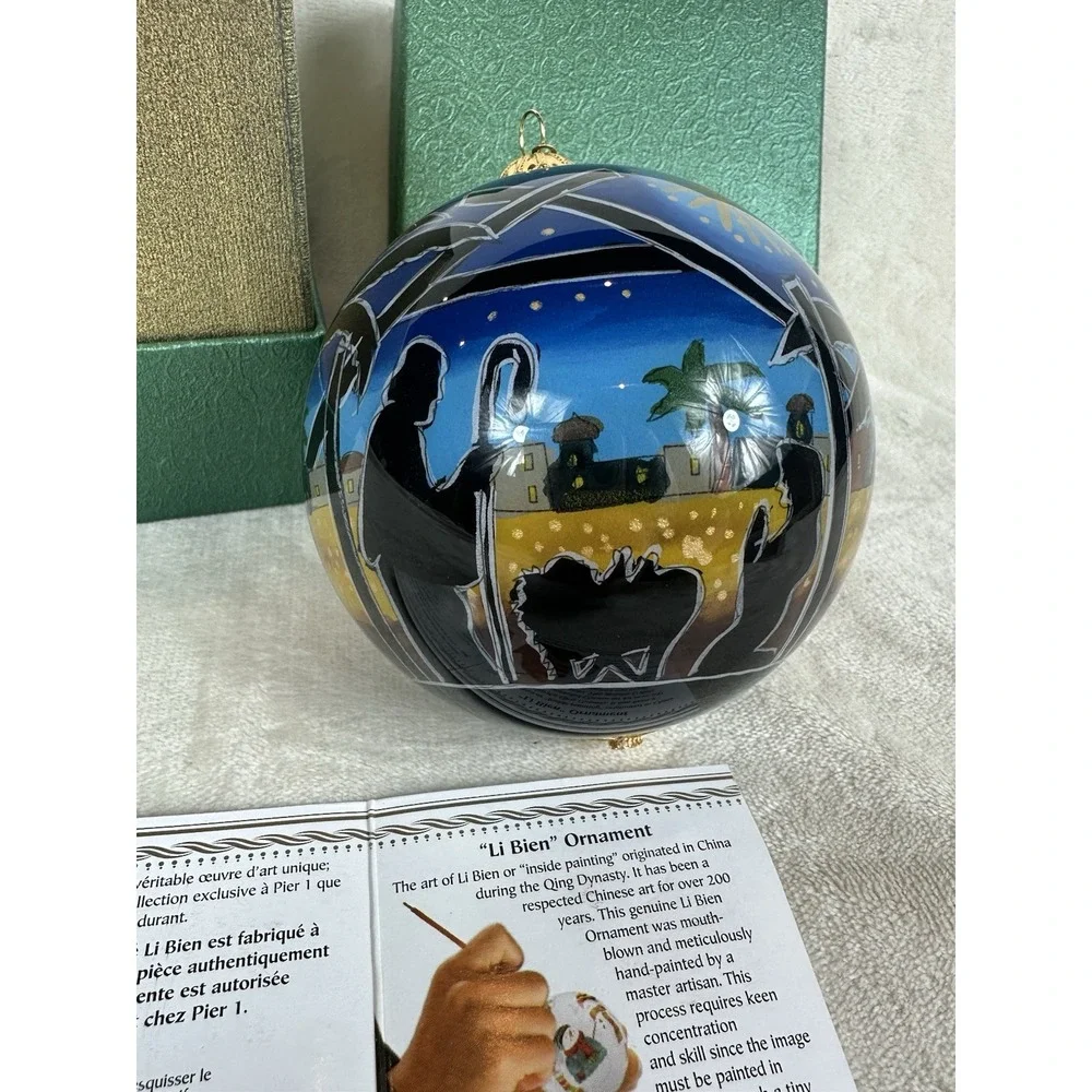 Pier 1 Li Bien Ornament, 2015 hand painted Nativity Scene Wise Men original box